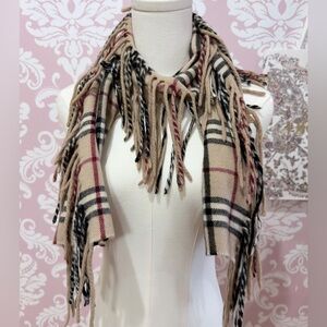 Burberry Cashmere Fringe Scarf